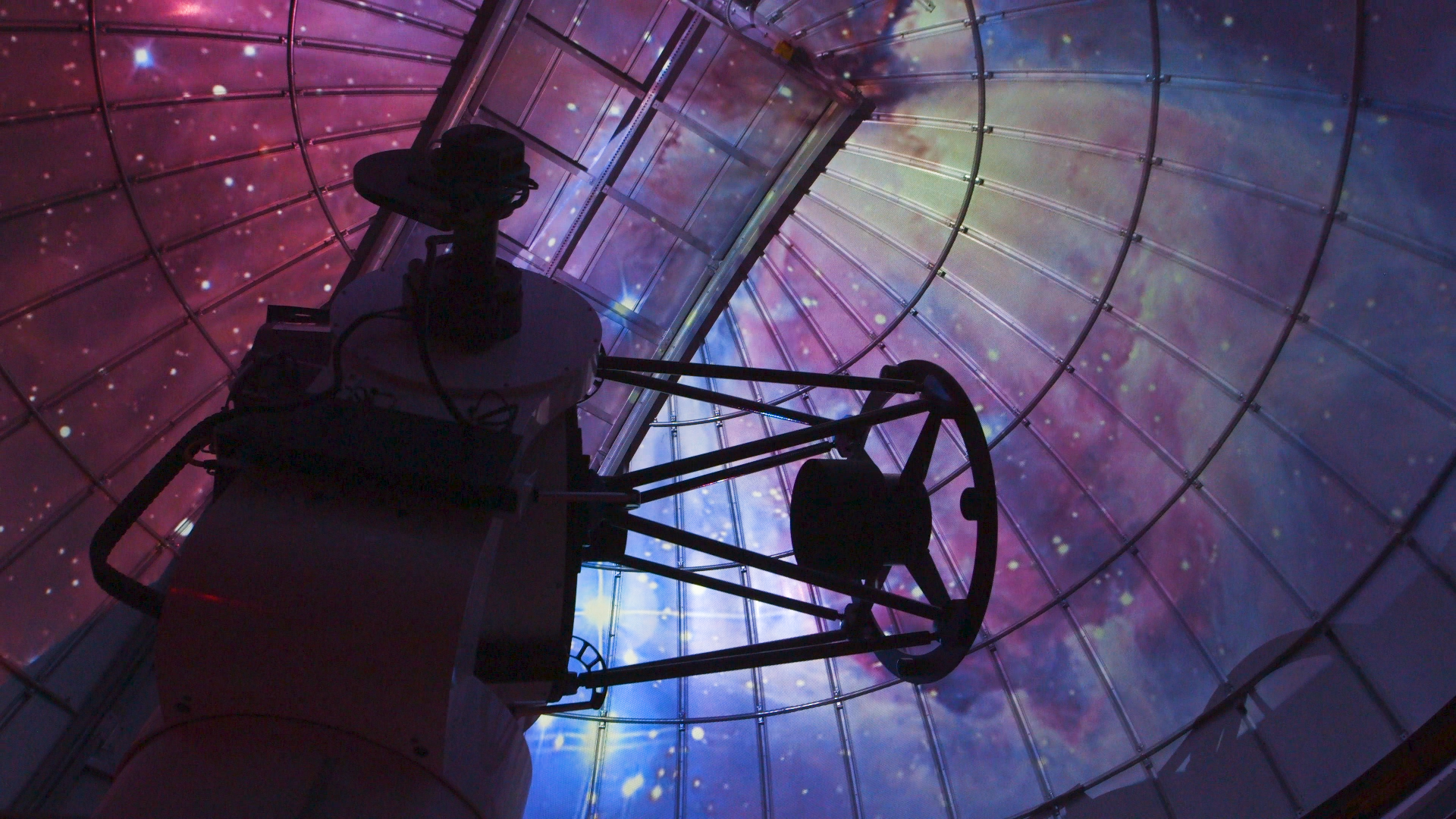An immersive projection inside the observatory dome